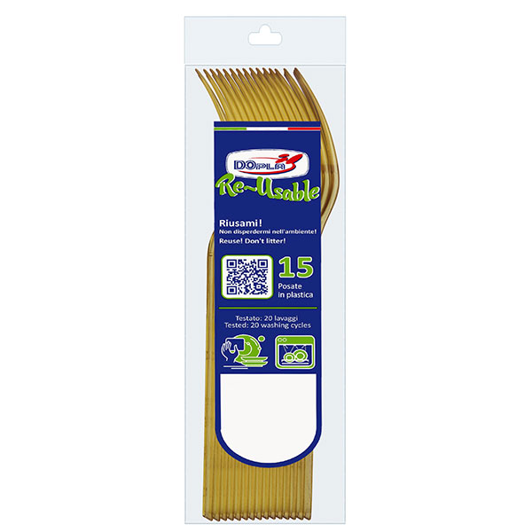 FOURCHETTES Réutilisable X15 - Or - DOPLA